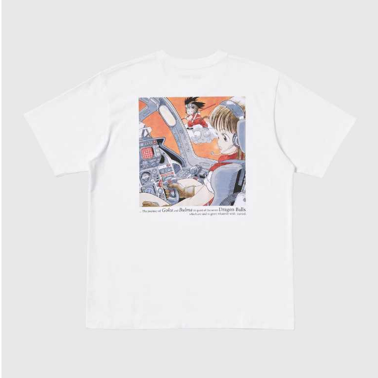 Tshirt UNIQLO x Dragon Ball (Goku & Bulma) | UT Dragon Ball Kaos Lengan Pendek - Putih