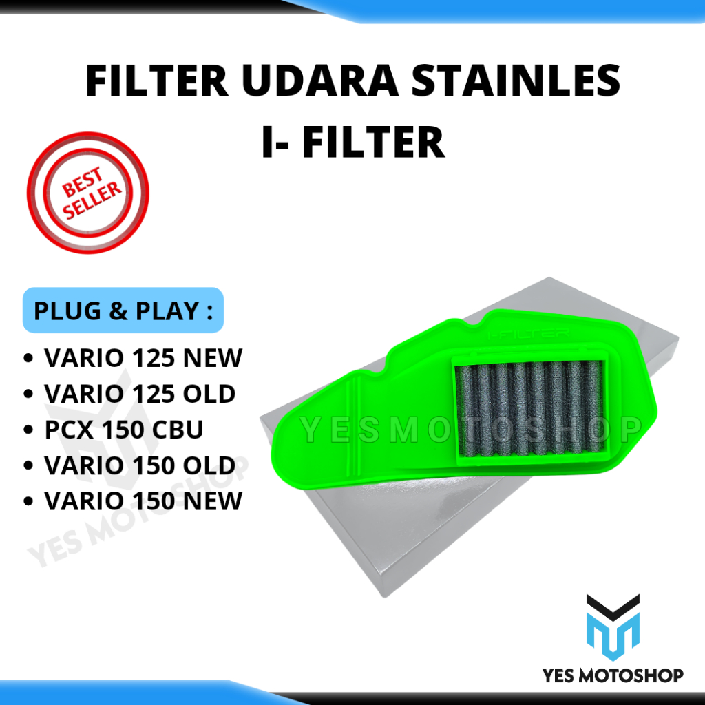 I-FILTER AIR FILTER UDARA STAINLESS VARIO 125 VARIO 150 LED VARIO 125 OLD VARIO 125 NEW