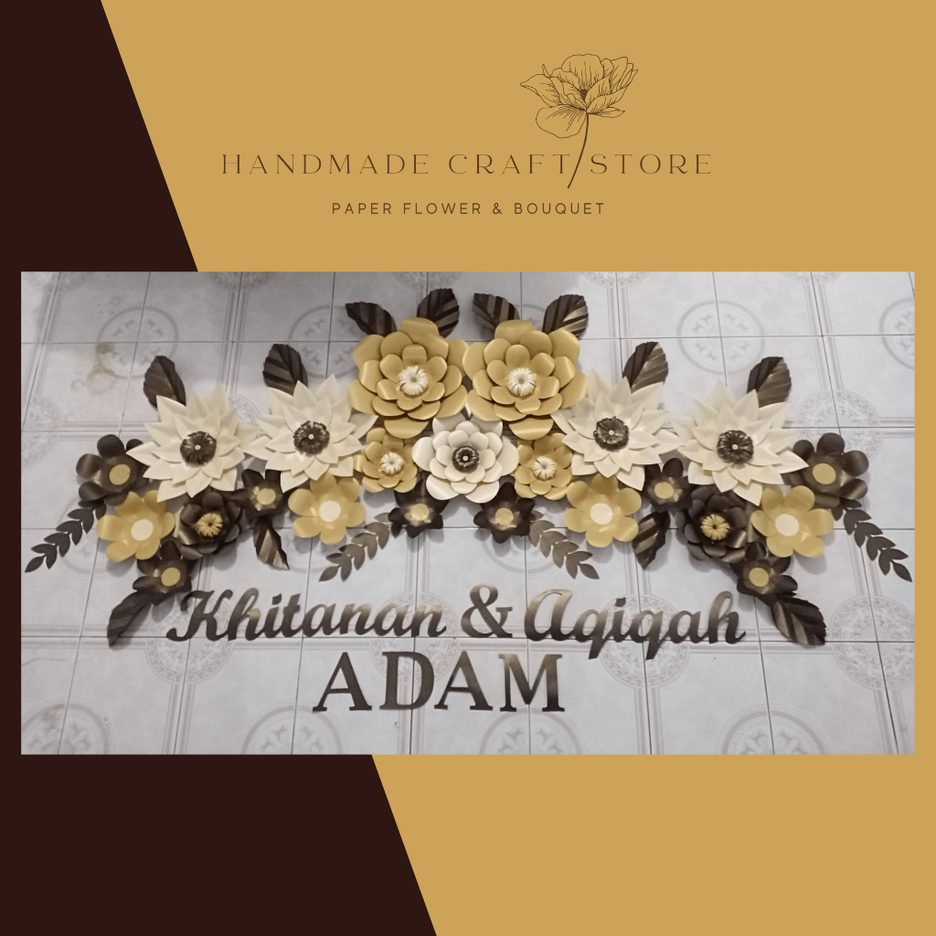 Bunga Kertas Dekorasi Backdrop Lamaran Paket N02