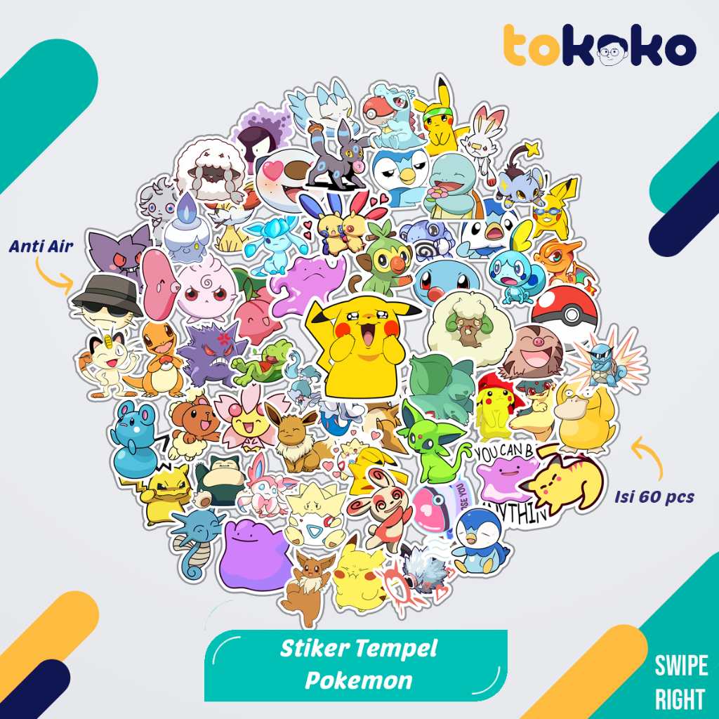 

Stiker Cutting Pokemon Paper Vinyl Dekorasi Laptop Koper Tumbler Kulkas DIY