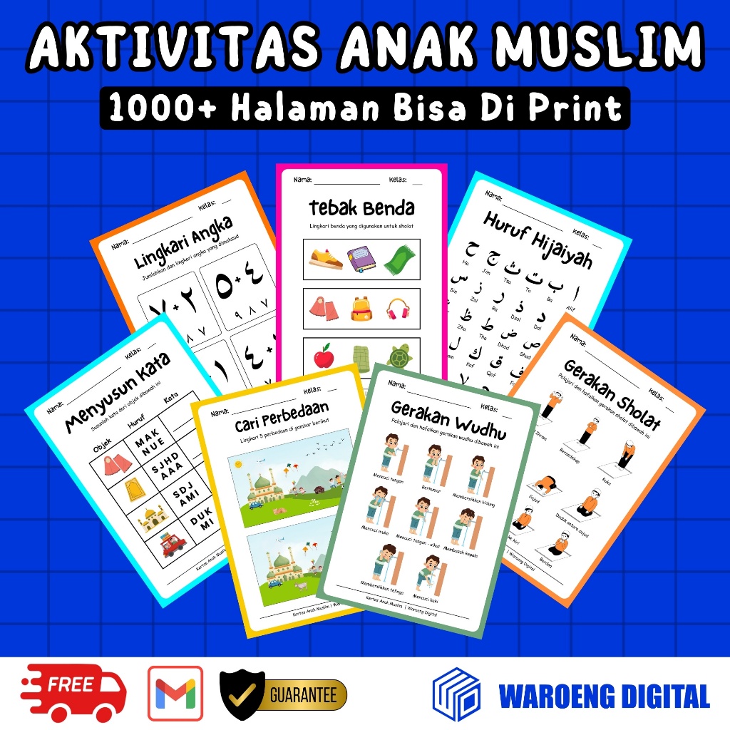 

[Bisa Di Print] 1000+ Lembar Aktivitas Anak Muslim PDF & PNG Printable Worksheet Anak Terlengkap