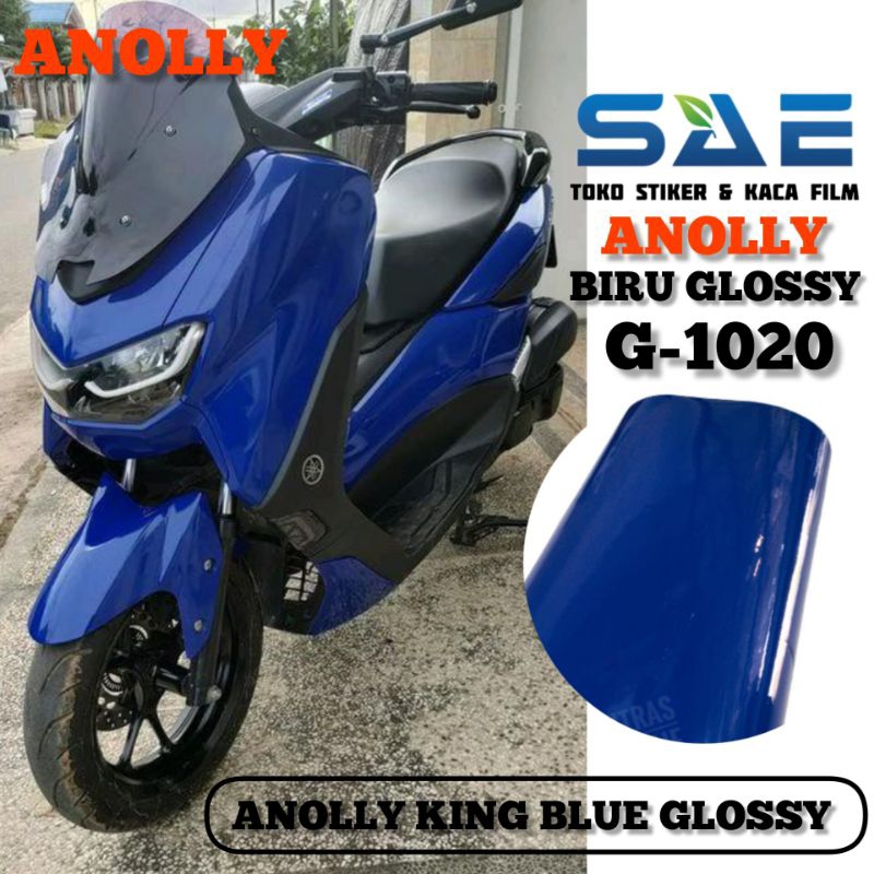 Skotlet Biru Tua Glossy Sticker Motor