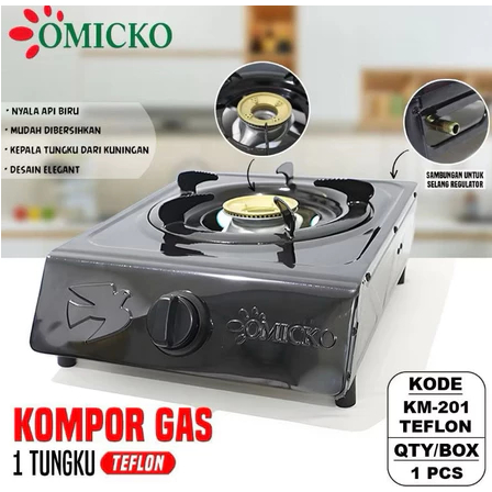 OMICKO KOMPOR GAS 1TUNGKU TEFLON OMICKO/KOMPOR GAS/KOMPOR GAS 1 TUNGKU