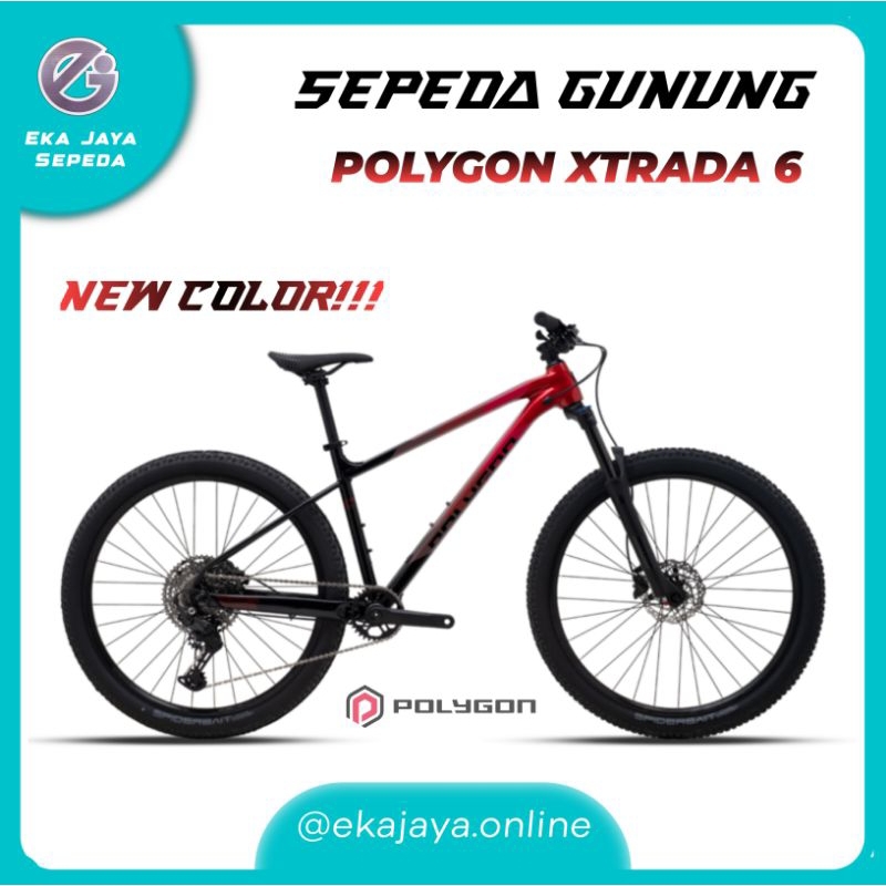 Sepeda MTB 27.5 inch Polygon Xtrada 6 - Black Red [NEW COLOR]