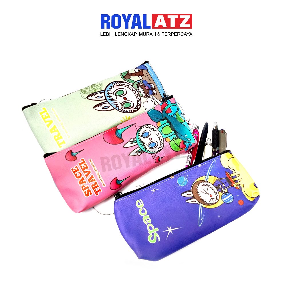 

Tempat Pensil / Kotak Pensil Resleting Bahan Kain Pouch Motif Labubu