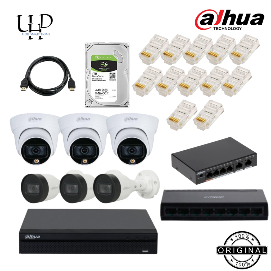 6 PAKET IP CAMERA CCTV DAHUA 2MP