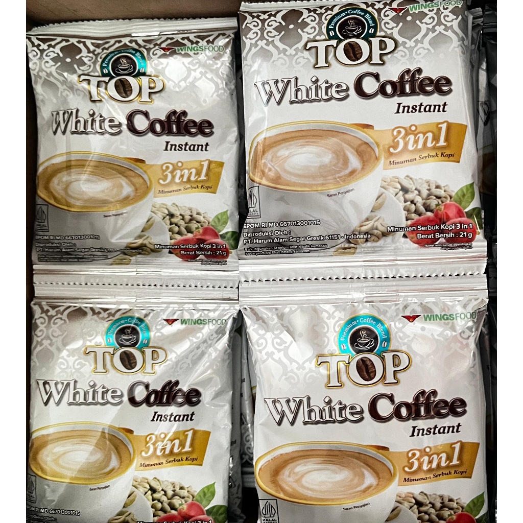 TOP COFFEE WHITE  ( Harga 1 renteng isi 12 sachet x 21 gr )