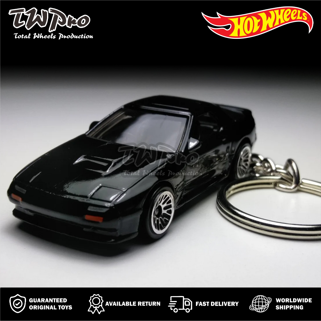 GANTUNGAN KUNCI Hot Wheels Mazda Savanna RX-7 - Black - Hitam - KEYRING - KEYCHAIN - CUSTOM - TOTAL 