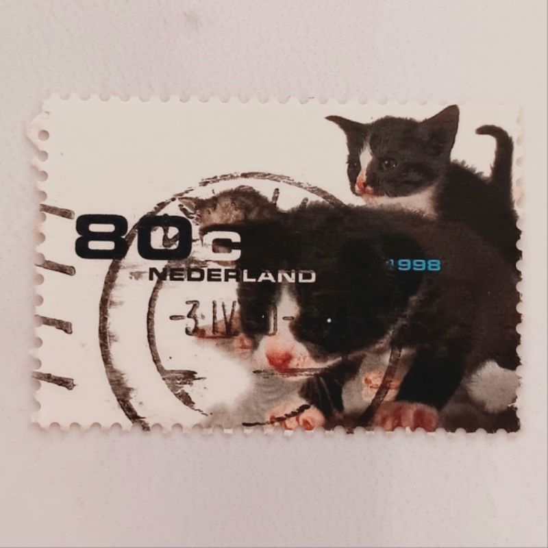 

(AA) Perangko Belanda 1998 Pets - Kittens (Felis silvestris catus) 80 cent Used
