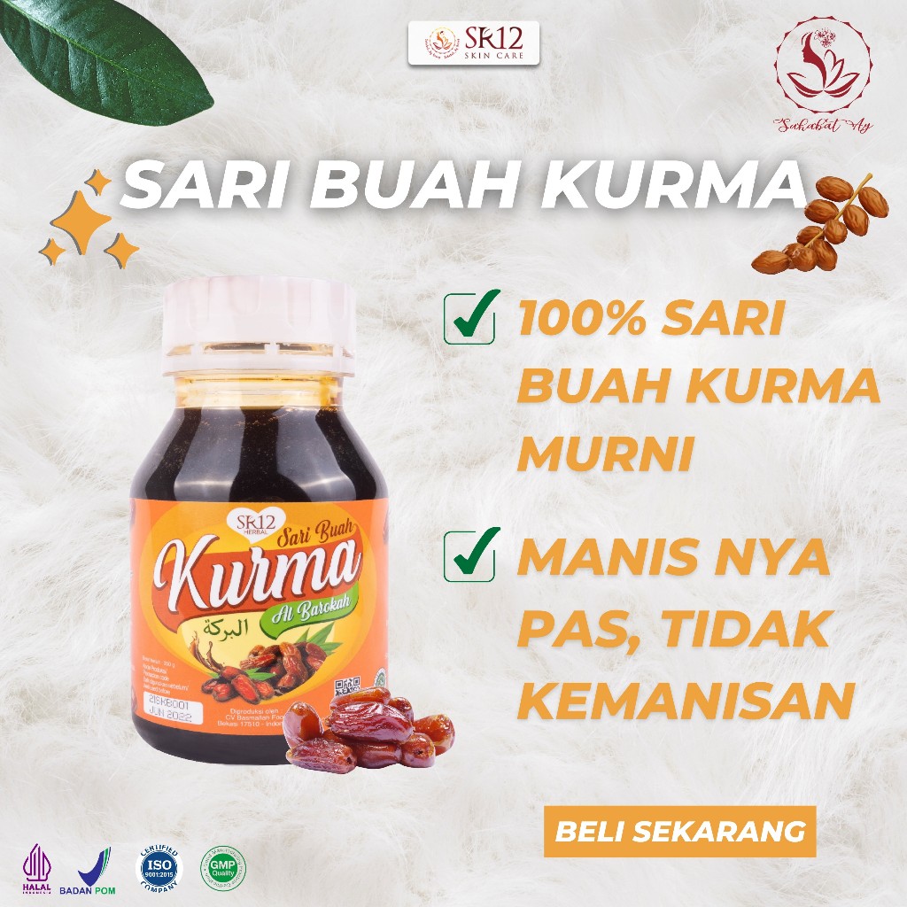 

SR12 SARI BUAH KURMA - 100% SARI BUAH KURMA MURNI - HALAL & SUDAH BPOM