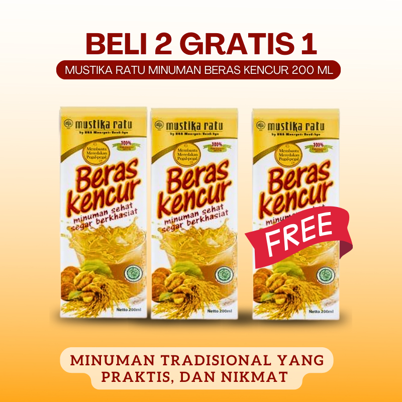 

Beli 2 Gratis 1 Mustika Ratu Minuman Beras Kencur 200 ml - Jamu Tradisional