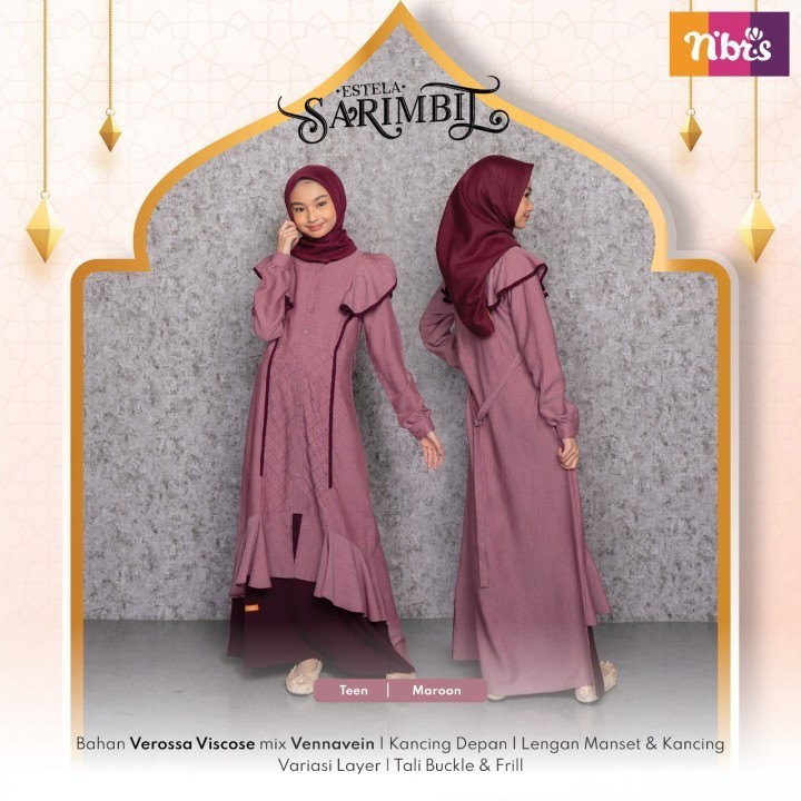 Nibras Sarimbit Gamis Anak Baju Coulple Keluarga Terbaru - Teen Estela