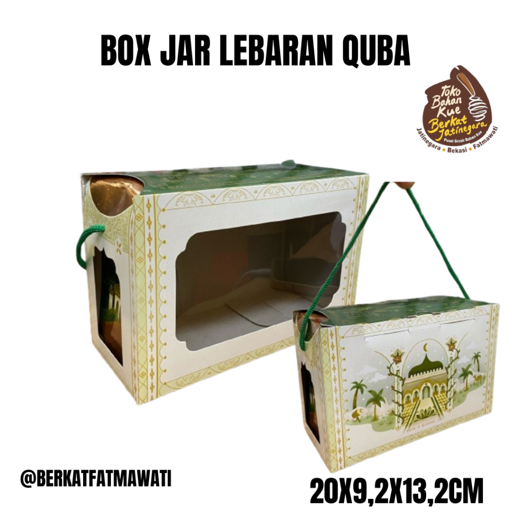 

BOX JAR LEBARAN QUBA 20X9,2X13,2CM / DUS LEBARAN ISI 2 TOPLES 600 GR / BOX LEBARAN / PCS