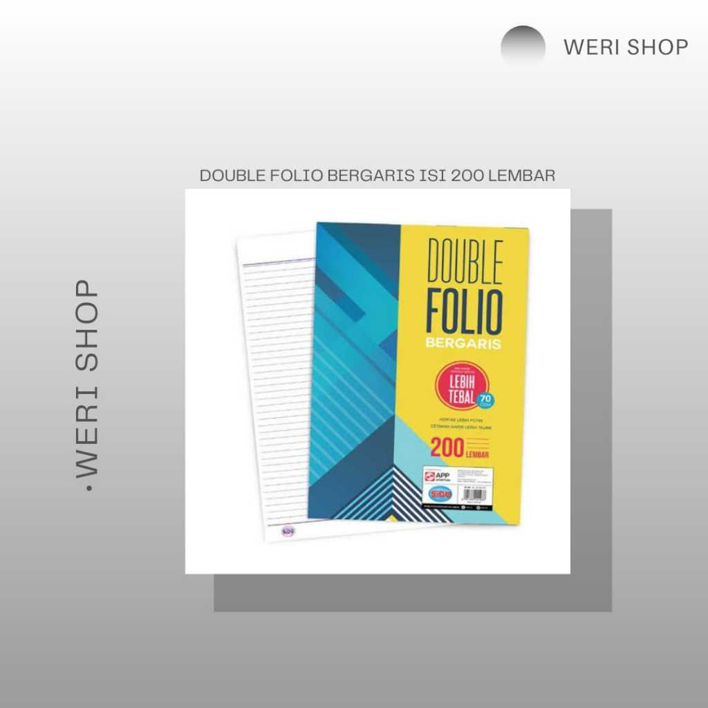 

KERTAS DOUBLE FOLIO GARIS SIDU ISI 200 LEMBAR (PER PAK)