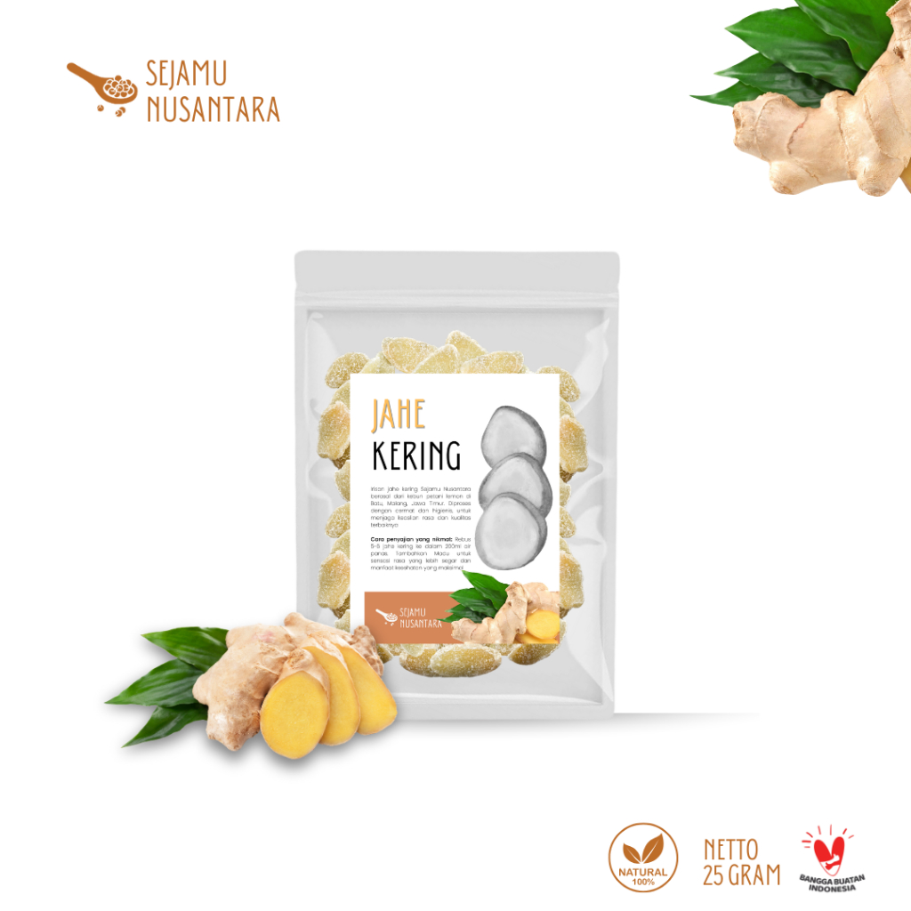 

Jahe Kering 25g Iris Premium Organik Rimpang Berkualitas - Sejamu Nusantara