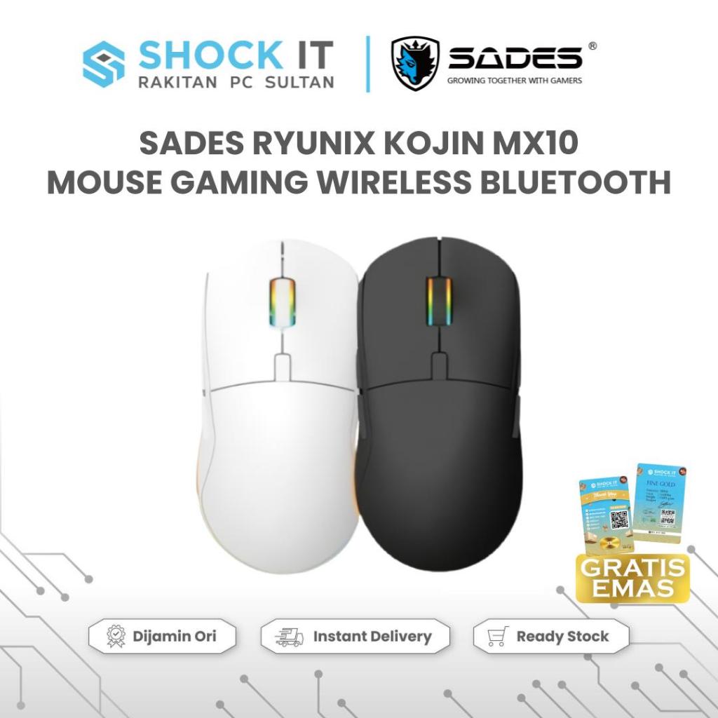 Sades Ryunix Kojin MX10 Mouse Gaming Wireless Bluetooth Triple Mode Ambidextrous