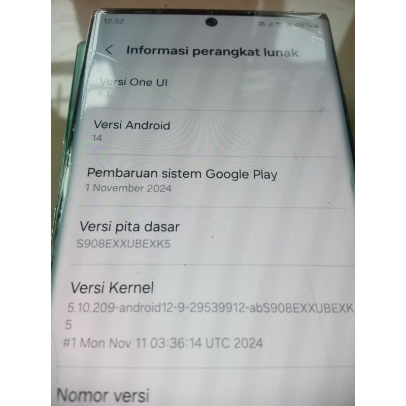 samsung s22  ram 12/256 gb ultra minus lcd tompel dan flicker