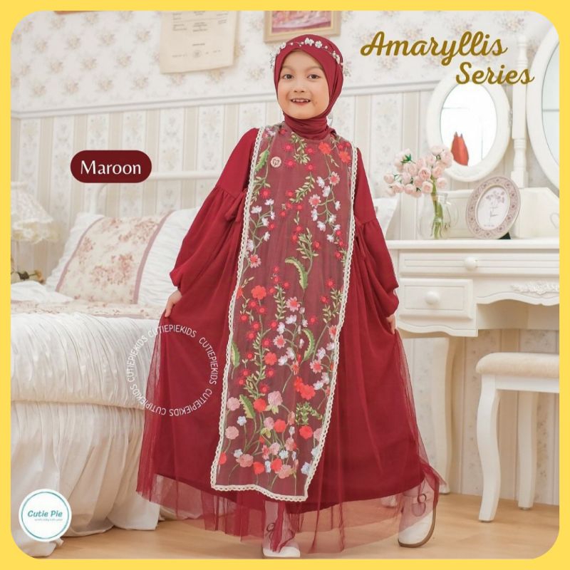 Cutie Pie Amaryllis Series Gaun Pesta Gamis Mewah Baju Lebaran Anak Perempuan