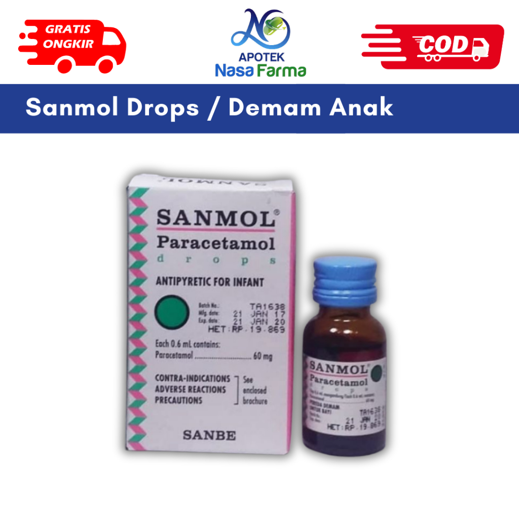 Sanmol Obat Demam Anak Drops 15 ml