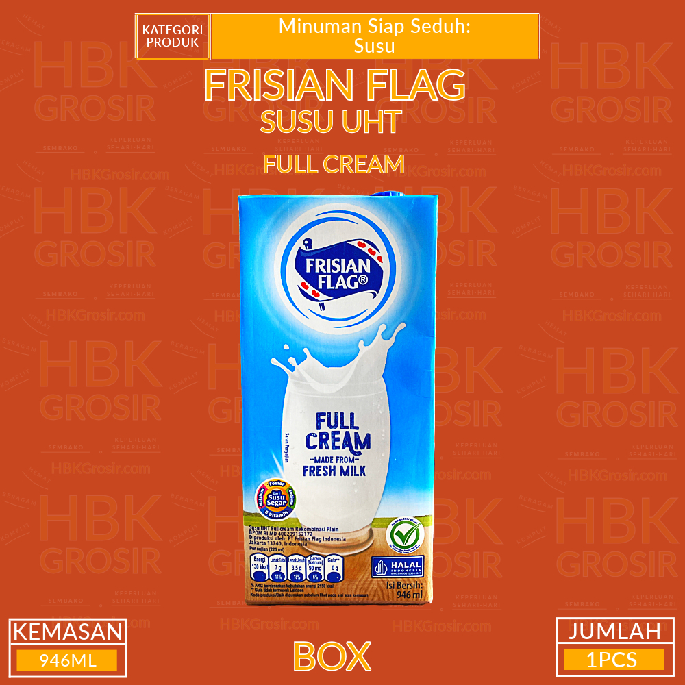 

Susu Segar UHT Frisian Flag Rasa Full Cream 946ML [HBK GROSIR - Hemat Beragam Komplit]