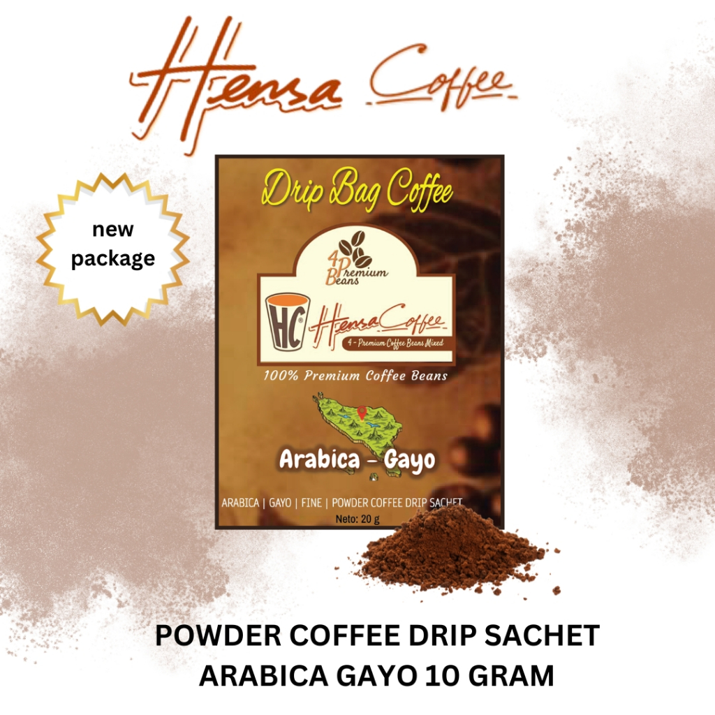 

Hensa Coffee - Arabica Gayo Powder Coffee Drip Sachet 10 Gram Bubuk Kopi Instant