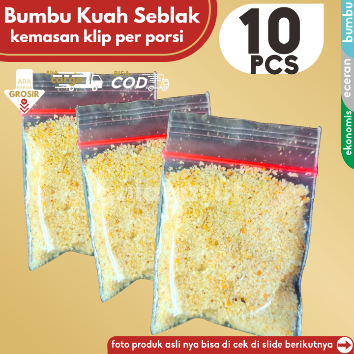 

10 KLIP Bumbu TUNGGAL SEBLAK untuk kuah cuanki instan 1 Klip/Porsi by Gaiagarut