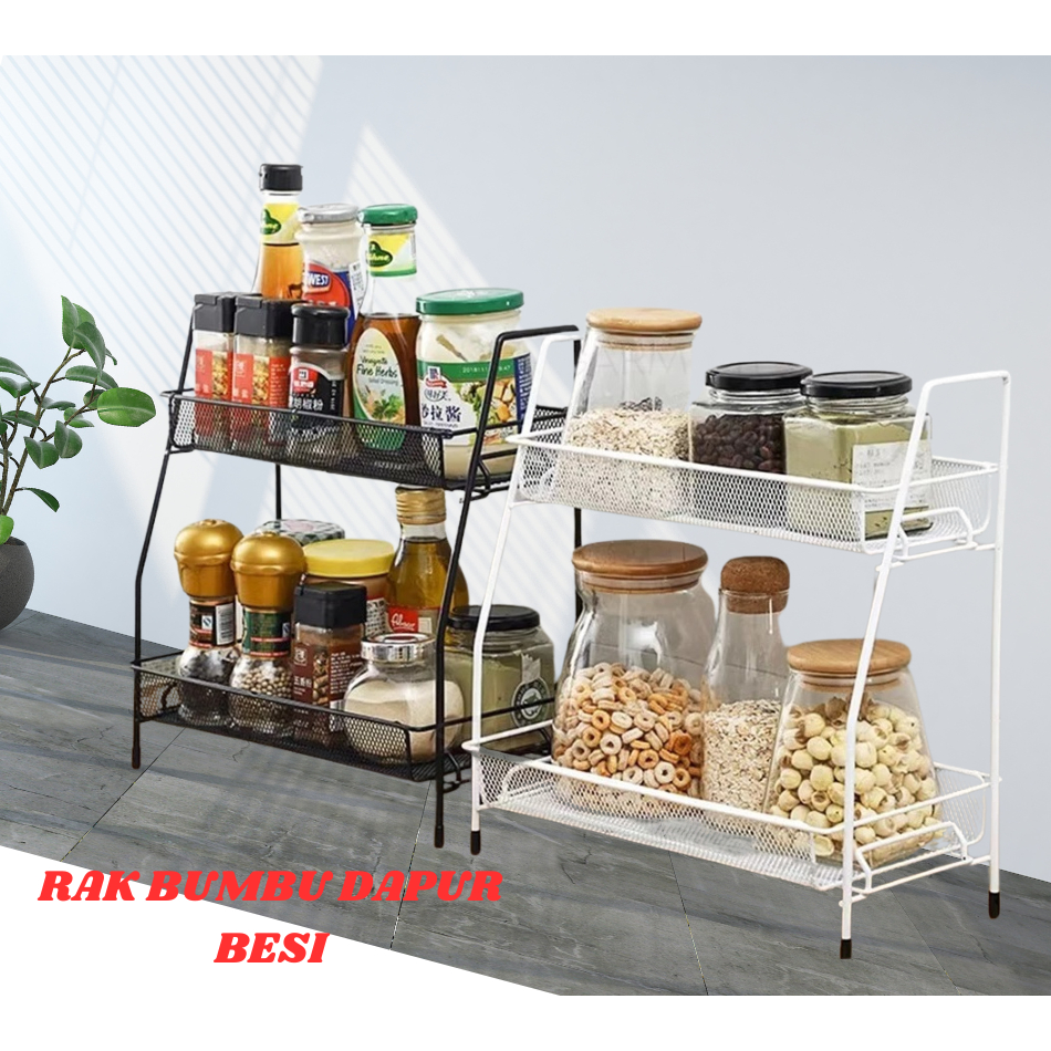 Rak Bumbu Dapur 2 Susun Besi, Rak serbaguna