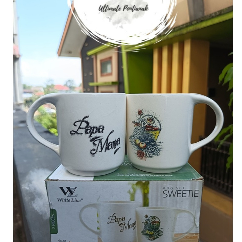 Mug Set  Papa Mama / Gelas Papa Mama 2pcs / Mug Couple
