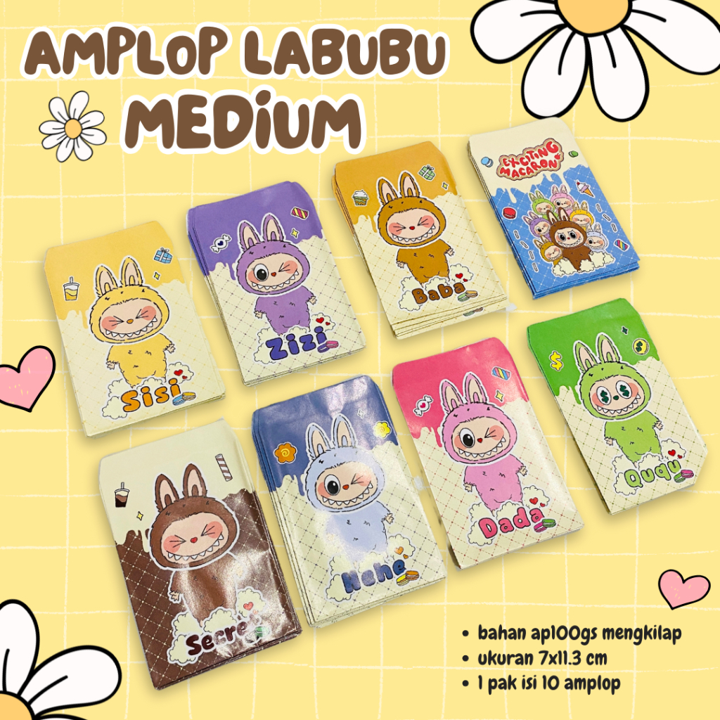 

Amplop Labubu Medium | isi 10 biji | amplop lebaran | angpao