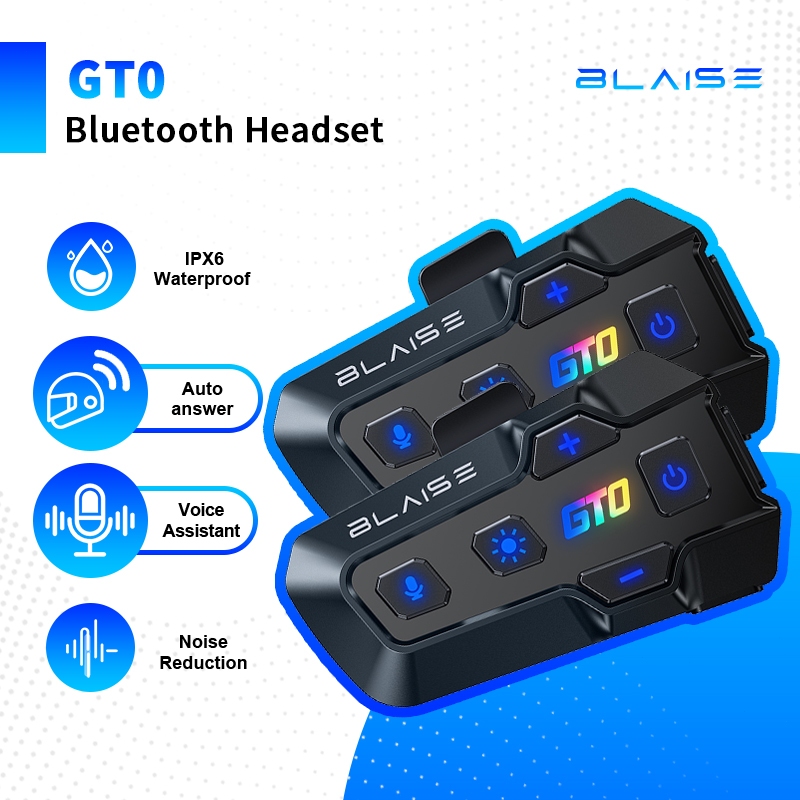 BLAISE GT0 Headset Helm Bluetooth Headset Mic Hard Mic dan Soft Mic Headset Bluetooth Helm Motor