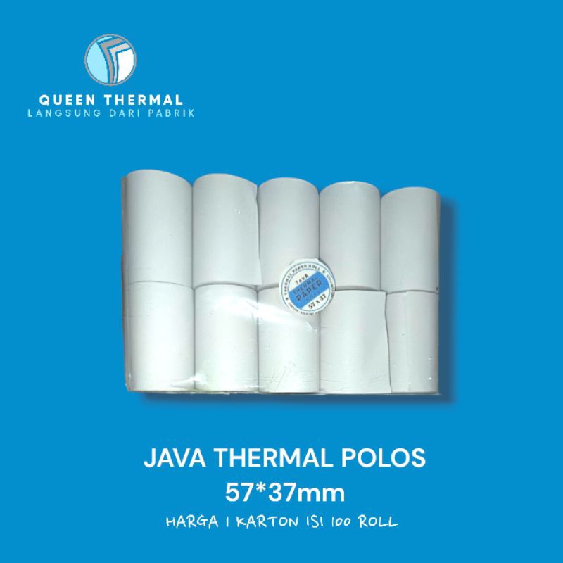 

1 TRUK KERTAS THERMAL JAVA POLOS 57*37mm | ISI 600 DUS / 60.000 ROLL