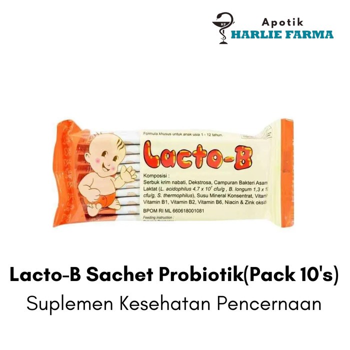 Lacto B Sachet Per Pack 10s - Vitamin Probiotik Pencernaan Hewan Anjing Kucing dan Kelinci