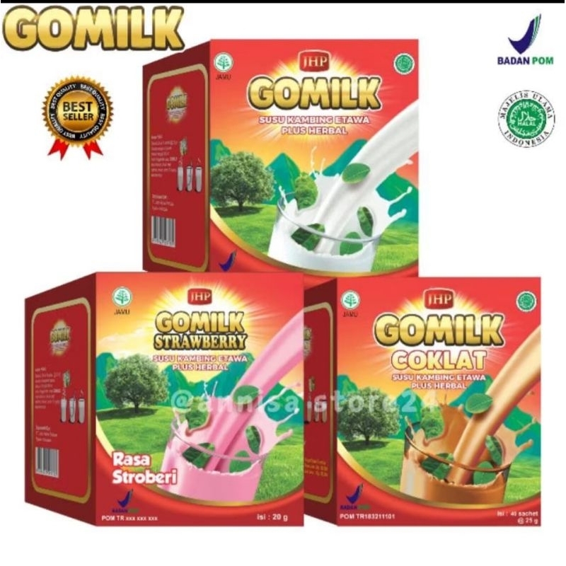 

Gomilk Susu Kambing Etawa Plus Herbal Sachet @25gr 40 Sachet