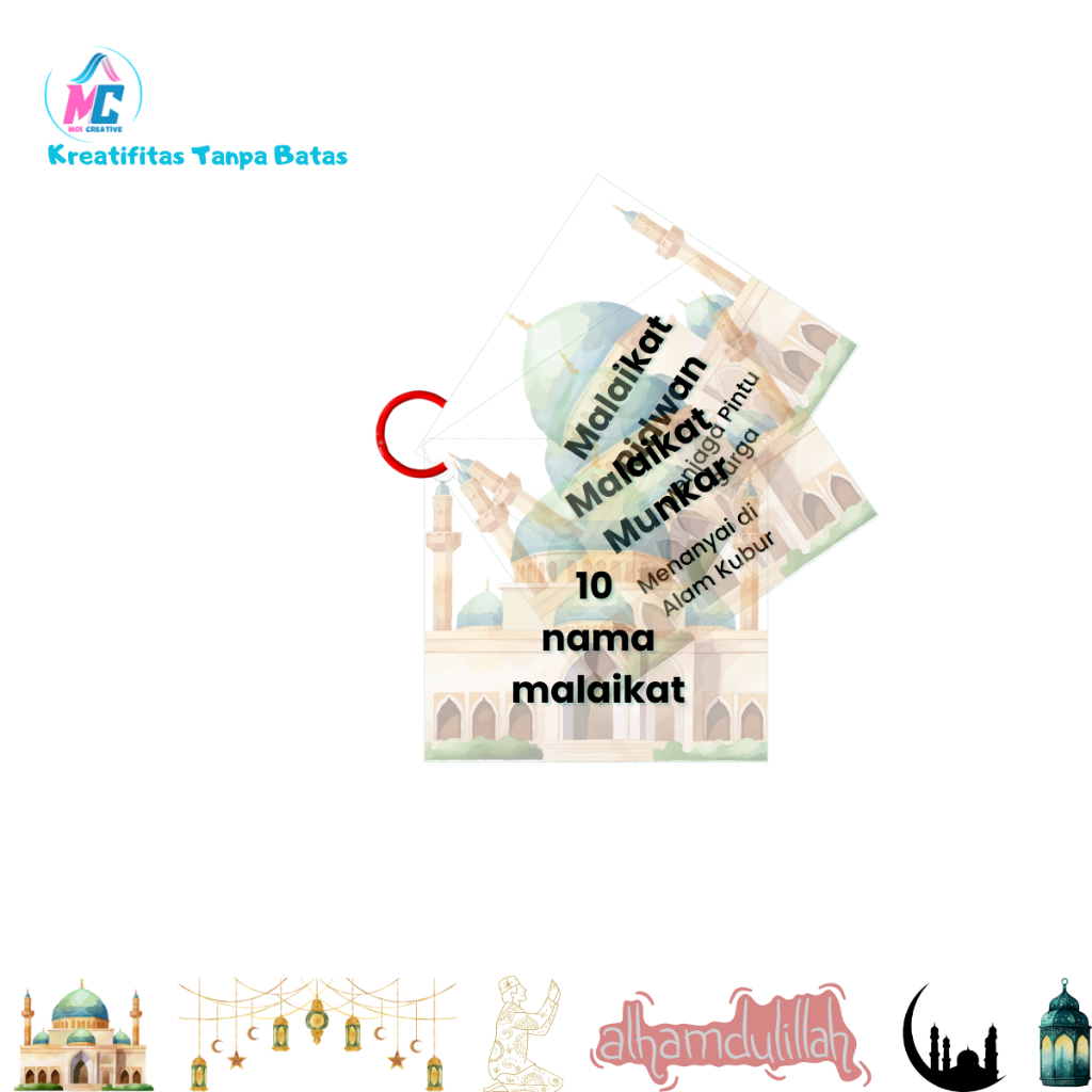 Flashcard 10 Nama-Nama Malaikat - Bonus Ring !!