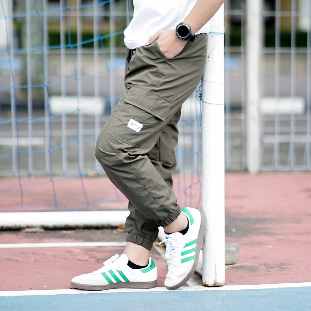 MIRACLECO Long Cargo Jogger Pants - Olive -
