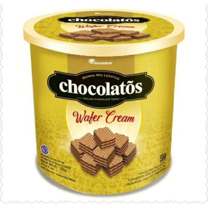 

CHOCOLATOS WAFER CREAM TOPLES KALENG 250 GRAM