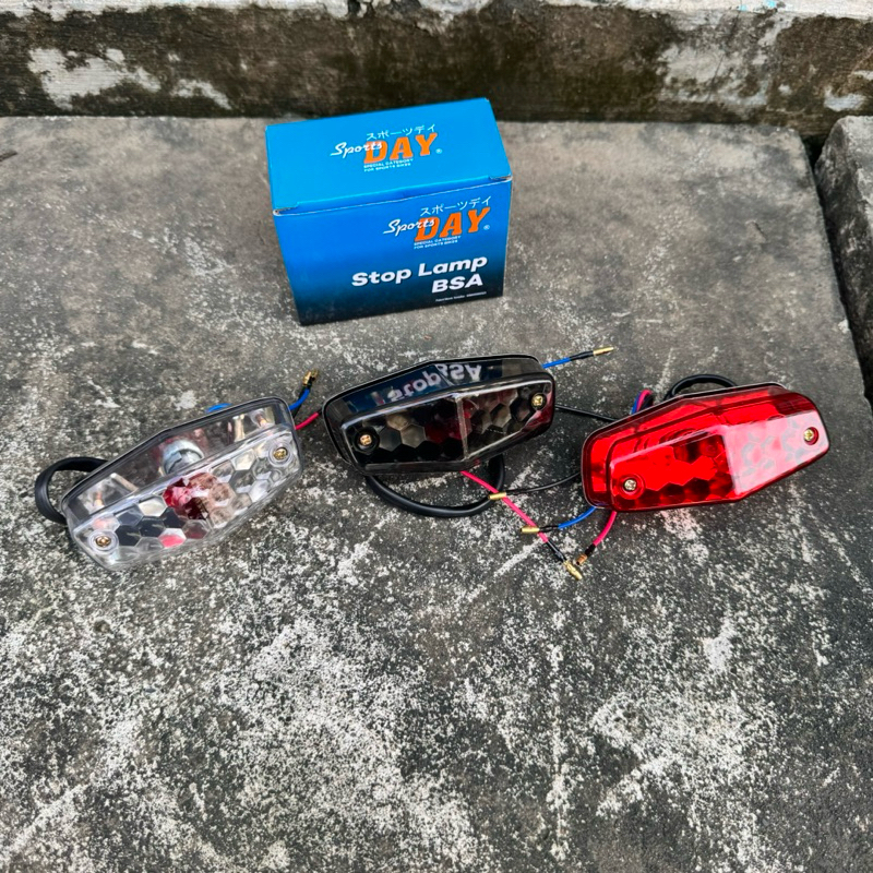 STOPLAMP STOPAN LAMPU BELAKANG BSA LED DAN BOHLAM PNP CB GL MP TIGER