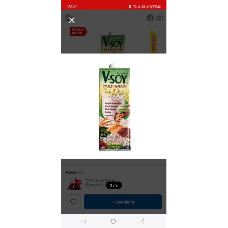 

V-Soy susu kedelai 1000ML