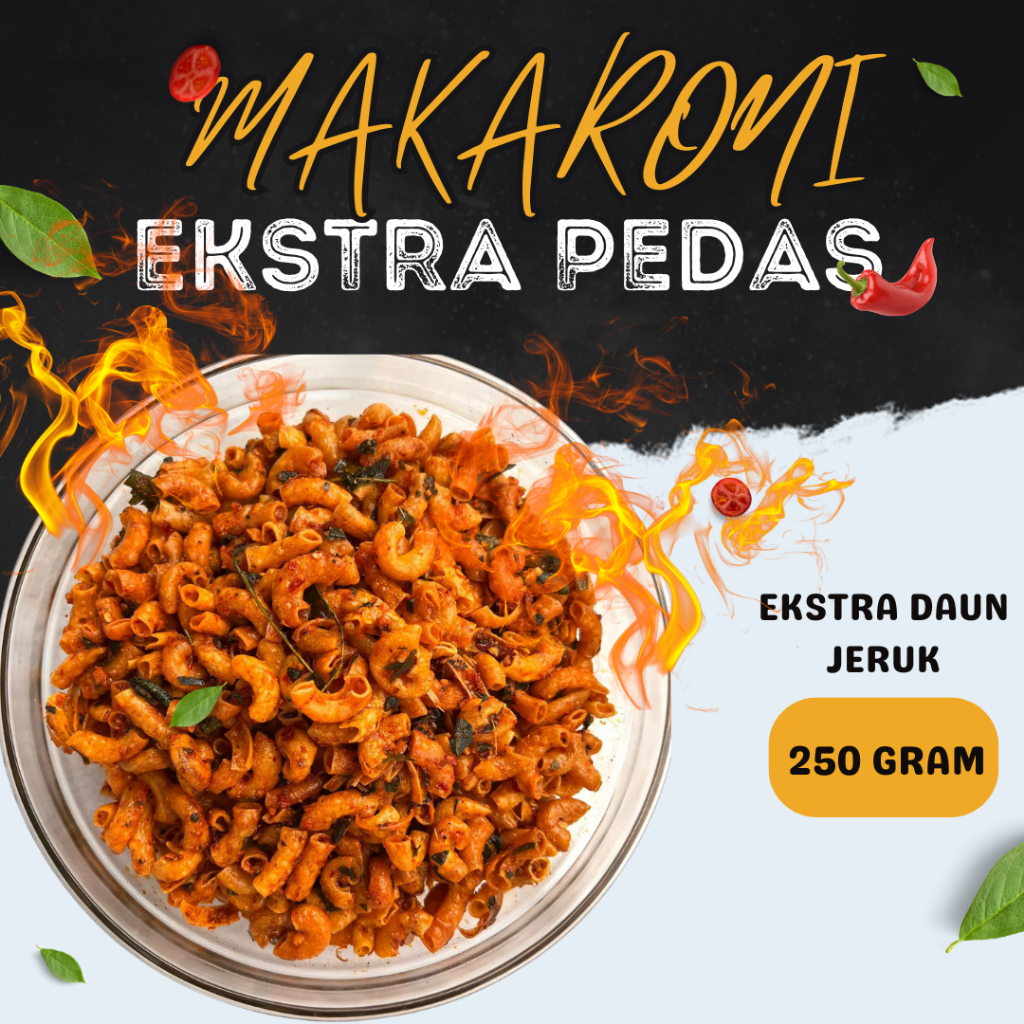 

Makaroni Ekstra Pedas Daun Jeruk 250 gram