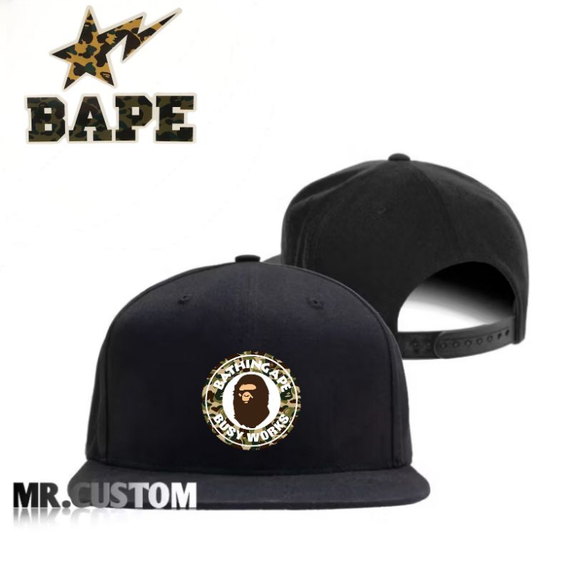 Topi Snapback Premium Brand Bape AAPE/ Topi Snapback Trucker Casual Skena Street Wear Pria Wanita De