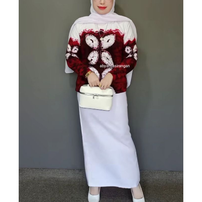 [PRE ORDER] [OBLONG PANJANG KAOS SASIRANGAN SIZE S-XXXXXL]  BY ABYAN SASIRANGAN EDISI MERAH PUTIH 17