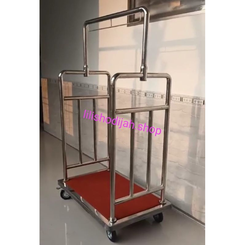 trolley hotel stainless UK 65x100x180/trolley barang