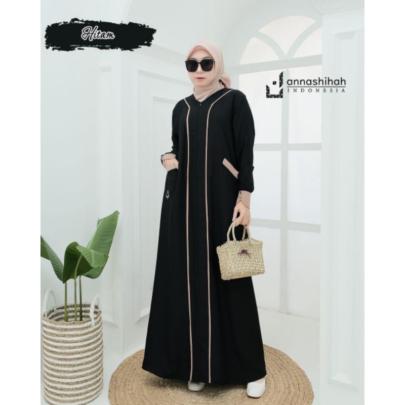 MEKKA STORE Yunia Abaya Dubai ekslusif Annashihah Lengan resleting wudhu friendly Annashihah