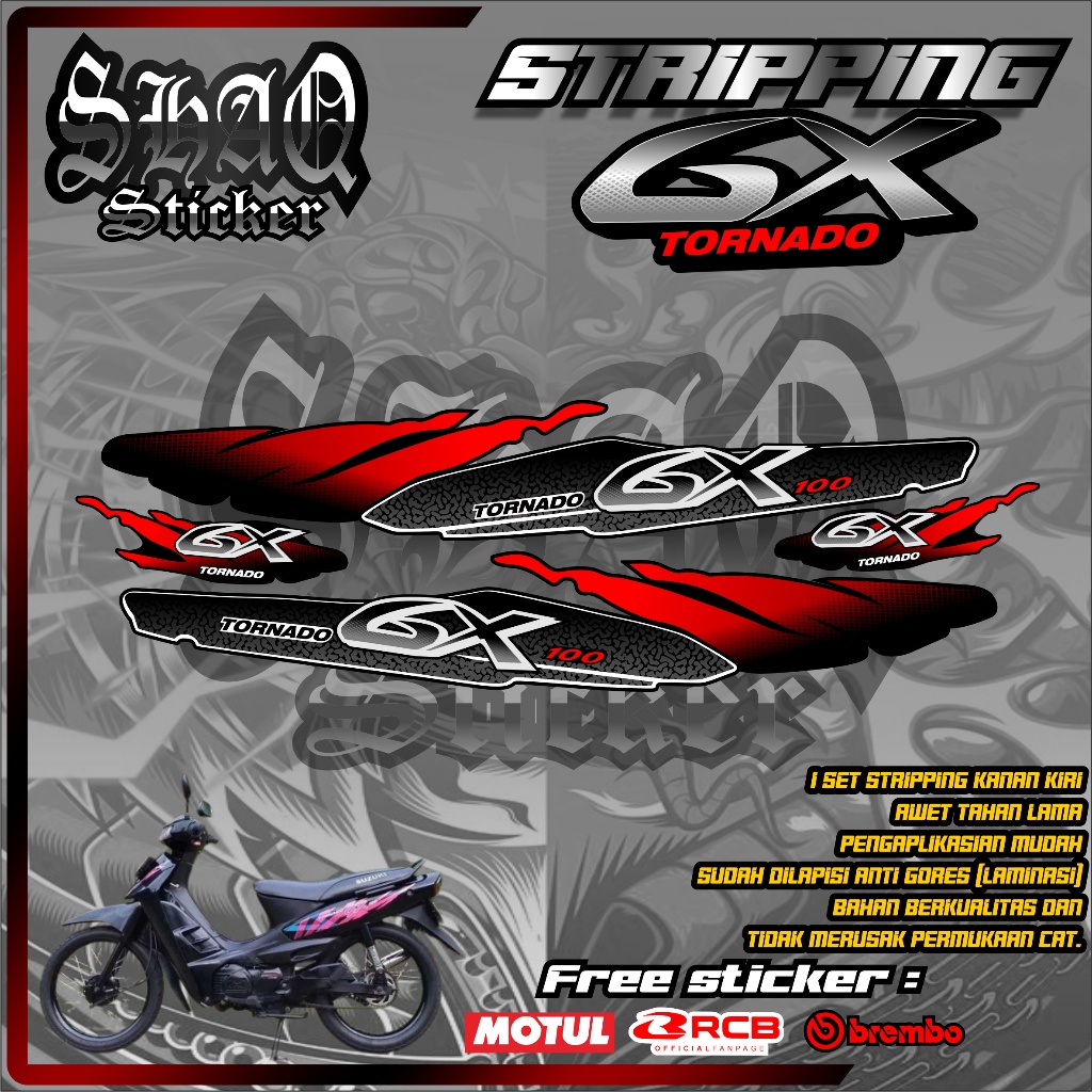 STRIPING STIKER TORNADO GX - STRIPPING GX TORNADO MOTIF KEREN TERLARIS