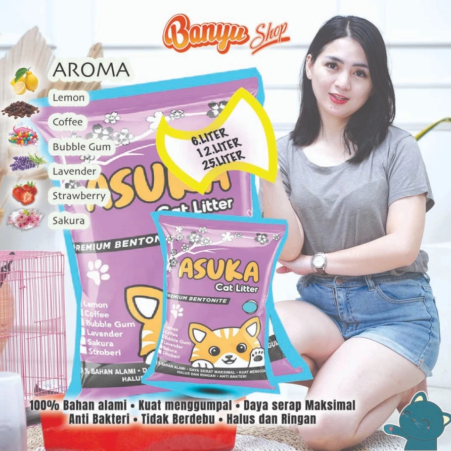 Asuka Cat Litter Premium Bentonite-ukuran 25 litter