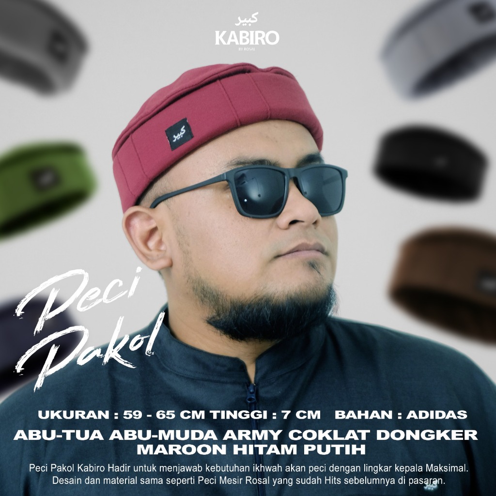 Peci Pakol Kabiro | Peci Pakol Big Size ukuran Besar Lingkar 60 - 63 Peci Pria Dewasa Peci Hijrah