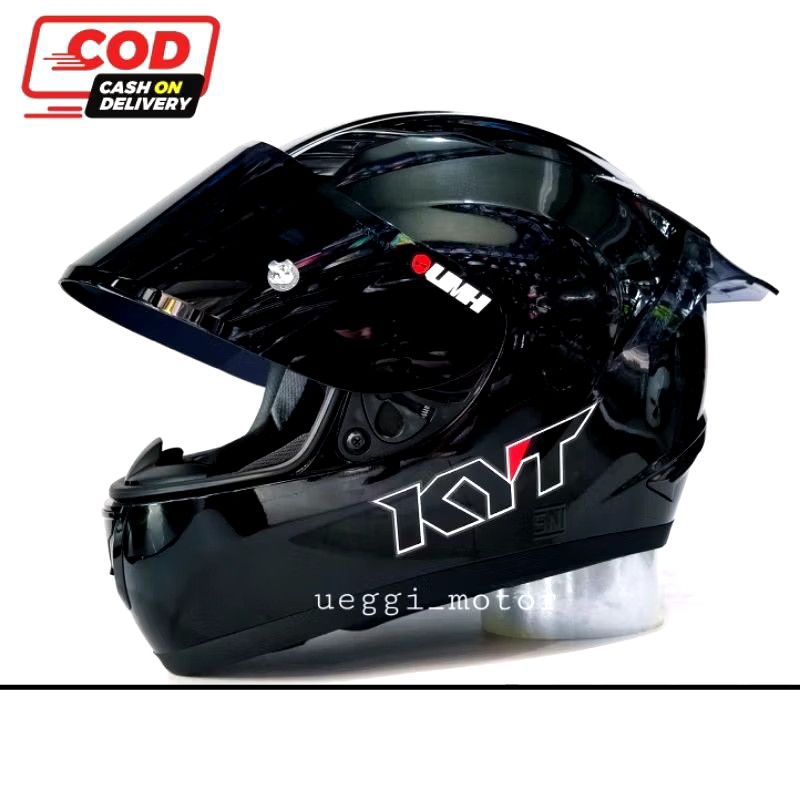 HELM KYT R10 SOLID BLACK DOFF PAKET GANTENG
