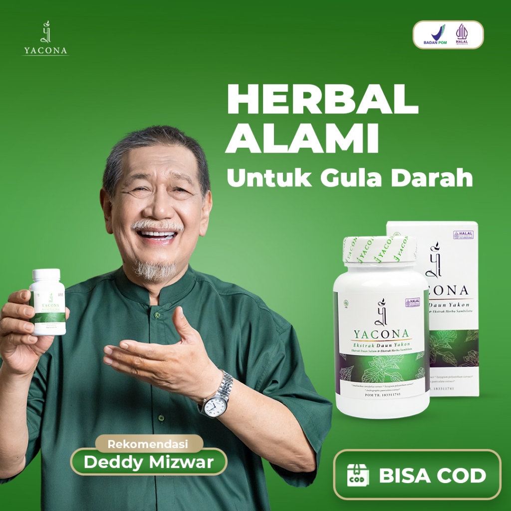 Yacona Kapsul Diabetes Herbal Kencing Manis Turunkan Gula Darah Tinggi 60 Kapsul