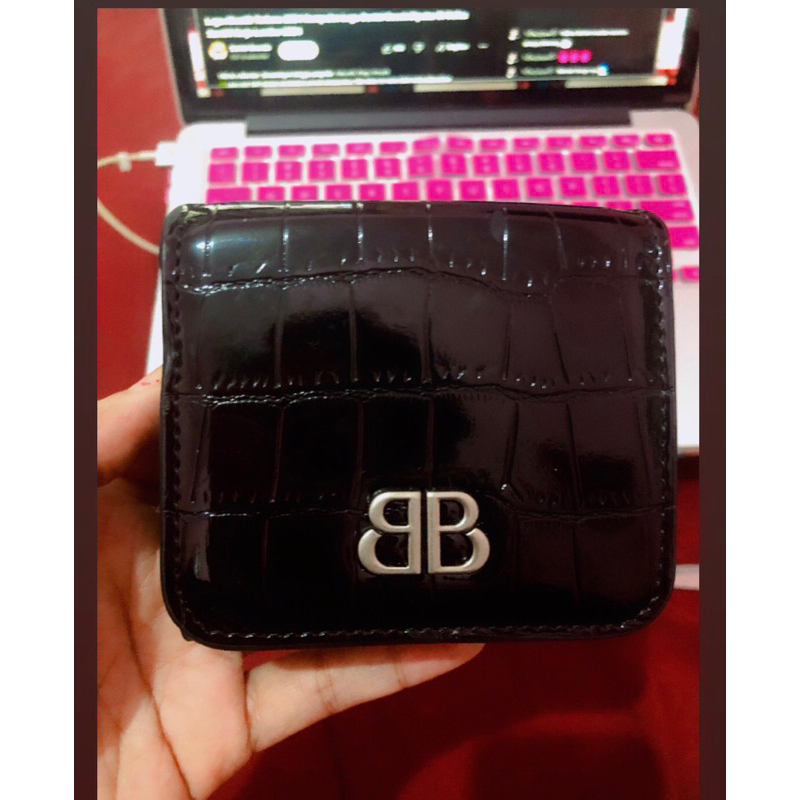 PL Balenciaga mini wallet black bifold authen