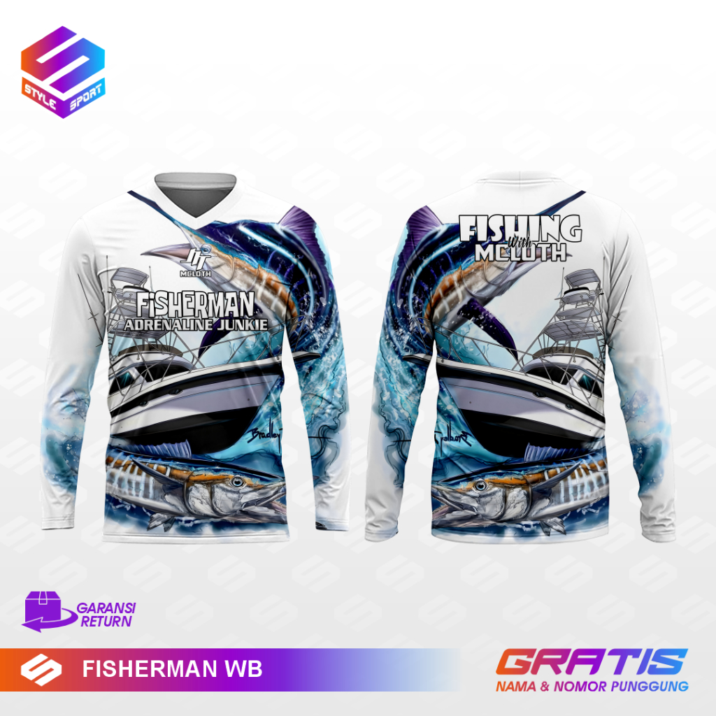 STYLE/Jersey Mancing Pria Dewasa/Jersey Mancing Custom Desain Suka Suka/Baju Komunitas Mancing Preda